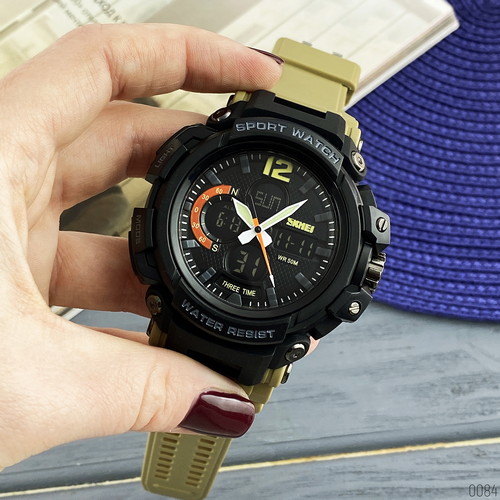 SKMEI 1343 BLACK-KHAKI WRISTBAND - деталі корпусу